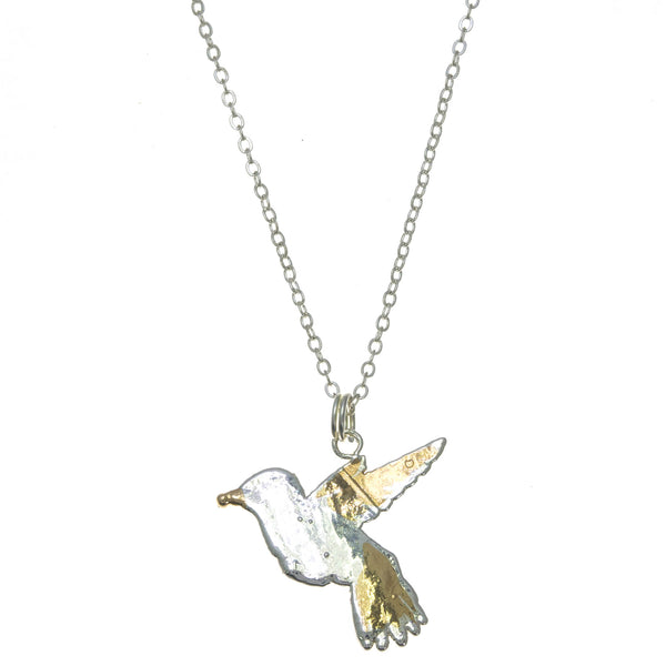Gold Winged Hummingbird Pendant