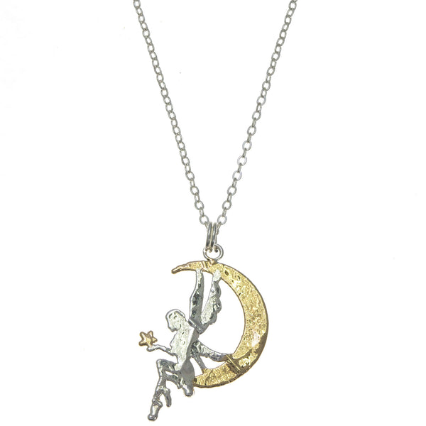 Gold Moon Fairy Pendant
