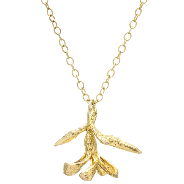 Miniature Gold Orange Jasmine Flower Pendant