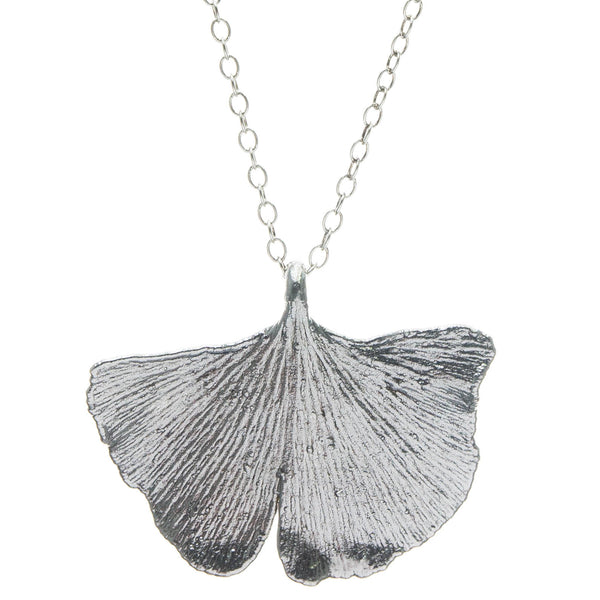 Silver Gingko Leaf Pendant