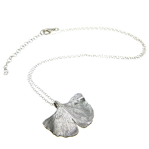 Silver Gingko Leaf Pendant