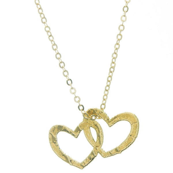Gold Double Heart Pendant