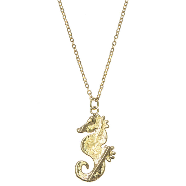 Gold Seahorse Pendant