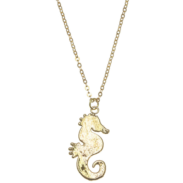 Gold Seahorse Pendant
