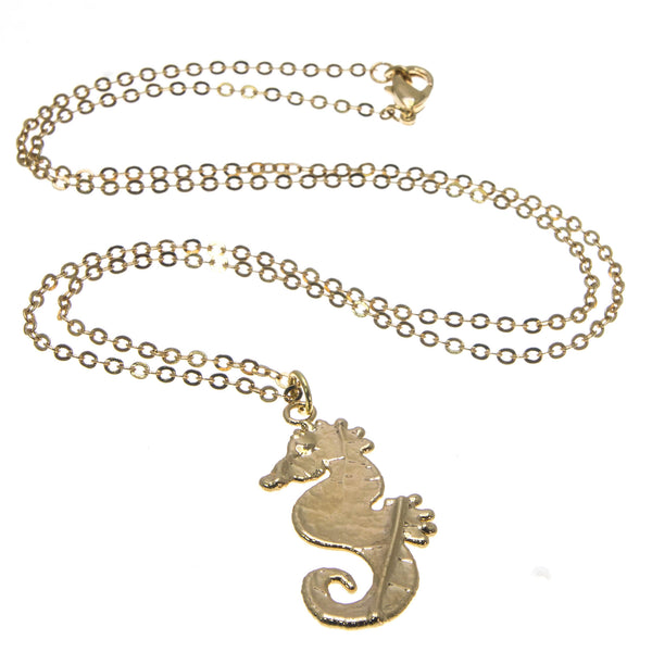 Gold Seahorse Pendant