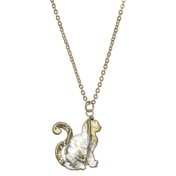 Gold Striped Cat Pendant