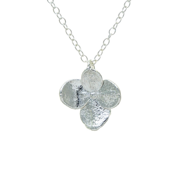 Miniature Silver Hydrangea Pendant