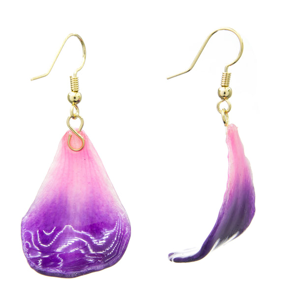 Dendrobium Orchid Petal Earrings - Purple & Pink