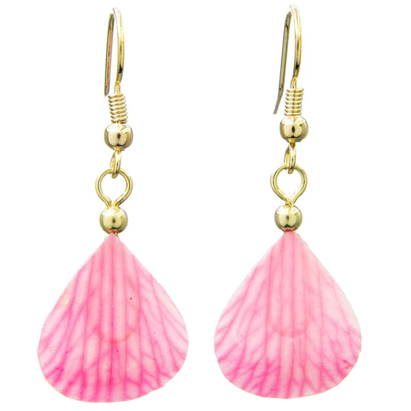 Dendrobium Orchid Mini Petal Earrings - Pink Veins