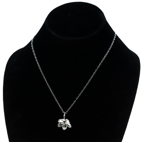 Miniature Silver Oncidium Orchid Pendant